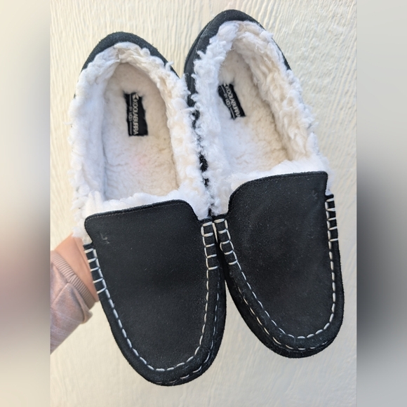 Koolaburra By UGG Australia Lezley Black Suede Faux Shearling Slippers Size 12 - Picture 1 of 9